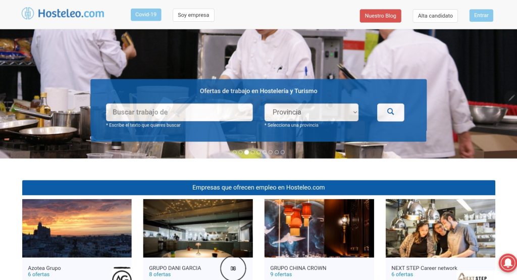 Hostelería: más de 500 nuevas ofertas de empleo